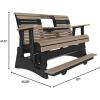 imageLuxCraft 2 Plain Poly Rollback Balcony Glider with Builtin Footrest Cedar ampamp BlackWeatherwood  Black