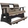 imageLuxCraft 2 Plain Poly Rollback Balcony Glider with Builtin Footrest Cedar ampamp BlackWeatherwood  Black