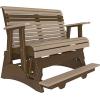 imageLuxCraft 2 Plain Poly Rollback Balcony Glider with Builtin Footrest Cedar ampamp BlackWeatherwood  Chestnut Brown