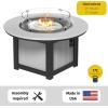 imageLuxCraft 46quot Lumin Round Gas Propane Fire Pit Table for Outdoor Patio with Tempered Glass Wind Guard and Stainless Steel Burner Cover  Amish Made in USA Coastal Gray ampamp BlackBlack