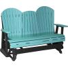 imageLuxCraft 5 Adirondack Double Glider Bench 2 Person Outdoor Glider Chair Outdoor Gliding Loveseat Coastal Gray ampamp BlackAruba on Black