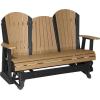 imageLuxCraft 5 Adirondack Double Glider Bench 2 Person Outdoor Glider Chair Outdoor Gliding Loveseat Coastal Gray ampamp BlackCedar on Blakck