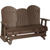 imageLuxCraft 5 Adirondack Double Glider Bench 2 Person Outdoor Glider Chair Outdoor Gliding Loveseat Coastal Gray ampamp BlackChestnut Brown