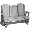 imageLuxCraft 5 Adirondack Double Glider Bench 2 Person Outdoor Glider Chair Outdoor Gliding Loveseat Coastal Gray ampamp BlackDove Gray on Slate Gray