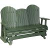 imageLuxCraft 5 Adirondack Double Glider Bench 2 Person Outdoor Glider Chair Outdoor Gliding Loveseat Coastal Gray ampamp BlackGreen