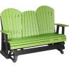 imageLuxCraft 5 Adirondack Double Glider Bench 2 Person Outdoor Glider Chair Outdoor Gliding Loveseat Coastal Gray ampamp BlackLime Green on Black