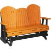 imageLuxCraft 5 Adirondack Double Glider Bench 2 Person Outdoor Glider Chair Outdoor Gliding Loveseat Coastal Gray ampamp BlackTangerine on Black