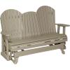 imageLuxCraft 5 Adirondack Double Glider Bench 2 Person Outdoor Glider Chair Outdoor Gliding Loveseat Coastal Gray ampamp BlackWeatherwood