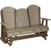 imageLuxCraft 5 Adirondack Double Glider Bench 2 Person Outdoor Glider Chair Outdoor Gliding Loveseat Coastal Gray ampamp BlackWeatherwood on Chestnut Brown