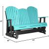 imageLuxCraft 5 Adirondack Double Glider Bench 2 Person Outdoor Glider Chair Outdoor Gliding Loveseat Coastal Gray ampamp BlackWhite