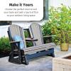imageLuxCraft 5 Adirondack Double Glider Bench 2 Person Outdoor Glider Chair Outdoor Gliding Loveseat Coastal Gray ampamp BlackYellow on Black