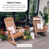 imageLuxCraft Outdoor Rocking Chair for Patio Lawn Camping Yard All Weather Rocking Chairs for Outside Ergonomic Oversized Chair with Wide Armrests  Amish Made in USA BlackCherrywood  Black