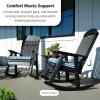 imageLuxCraft Outdoor Rocking Chair for Patio Lawn Camping Yard All Weather Rocking Chairs for Outside Ergonomic Oversized Chair with Wide Armrests  Amish Made in USA BlackCedar  Black