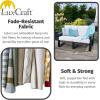 imageLuxCraft Poly Lanai Deep Seat 2 Person Outdoor Loveseat Small Patio Sofa with Weather Resistant Cushions Modern Outdoor Couch for 2  USA Amish Made Black Spectrum Dove FabricBlack  Cast Breeze Fabric