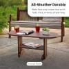 imageLuxCraft Poly Outdoor Coffee Table Oval Patio Table with Shelf Weather Resistant Low Tables for Adirondack Chairs ampamp Outdoor Seating  Amish Made in USA Cherrywood ampamp BlackBirch  White