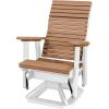 imageDutchCrafters Modern Horizontal Slat High Back Poly Adirondack Swivel Glider Outdoor Patio Chair Black ampamp Light GrayWhite  Cedar