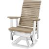 imageDutchCrafters Modern Horizontal Slat High Back Poly Adirondack Swivel Glider Outdoor Patio Chair Black ampamp Light GrayWhite  Weatherwood