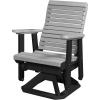 imageDutchCrafters Modern Horizontal Slat High Back Poly Glider Chair Outdoor Patio Furniture Black ampamp CedarBlack  Light Gray