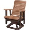 imageDutchCrafters Modern Horizontal Slat High Back Poly Glider Chair Outdoor Patio Furniture Black ampamp CedarTudor Brown  Cedar