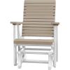 imageDutchCrafters Modern Horizontal Slat High Back Poly Glider Outdoor Patio Chair Black ampamp Light GrayWhite  Weatherwood