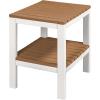 imageDutchCrafters Plastic Poly Small Rectangle Side End Table Outdoor Patio Table  USA Amish Made Tudor Brown ampamp CedarWhite  Cedar