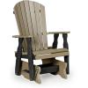 imageDutchCrafters Poly Fanback Adirondack Glider Outdoor Front Porch Patio Gliding Chair BrownWeatherwood  Black