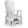 imageDutchCrafters Poly Fanback Adirondack Glider Outdoor Front Porch Patio Gliding Chair BrownWhite