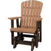 imageDutchCrafters Slat Fan Back Poly Adirondack Glider Outdoor Patio Chair Black ampamp CedarTudor Brown  Cedar