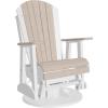 imageLuxCraft 2 Adirondack Outdoor Swivel Glider Chair Patio Gliding Rocker Swiveling Glider Rocking Chair for Outside Antique Mahogany ampamp BlackBirch  White