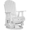 imageLuxCraft 2 Adirondack Outdoor Swivel Glider Chair Patio Gliding Rocker Swiveling Glider Rocking Chair for Outside Antique Mahogany ampamp BlackWhite