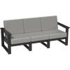 imageLuxCraft Poly Lanai Deep Seat 3 Person Outdoor Patio Couch Modern Weather Resistant Cushioned Outside Sofa for 3  USA Amish Made Black Cast Breeze FabricBlack  Spectrum Dove Fabric