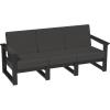 imageLuxCraft Poly Lanai Deep Seat 3 Person Outdoor Patio Couch Modern Weather Resistant Cushioned Outside Sofa for 3  USA Amish Made Black Cast Breeze FabricBlack  Spectrum Carbon Fabric