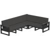 imageLuxCraft Poly Lanai Deep Seat 3Piece LShape Outdoor Patio Sectional Furniture Set Modular Modern Outdoor Sectional Sofa Set  USA Amish Made Black Canvas FabricBlack  Spectrum Carbon Fabric