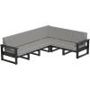 imageLuxCraft Poly Lanai Deep Seat 3Piece LShape Outdoor Patio Sectional Furniture Set Modular Modern Outdoor Sectional Sofa Set  USA Amish Made Black Canvas FabricBlack  Spectrum Dove Fabric