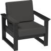 imageLuxCraft Poly Lanai Deep Seat Cushioned Outdoor Chair Comfy Large Oversized Armchair Padded Modern Accent Lounge Patio Club Chair  USA Amish Made Black Cast Breeze FabricBlack  Spectrum Carbon Fabric