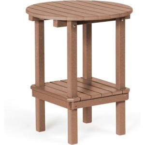imageDutchCrafters Double Tier Round Bistro Table Counter Height Table Small Outdoor Side Table for Pool Deck and Fire Pit Areas Recycled Plastic Patio Table WhiteCedar
