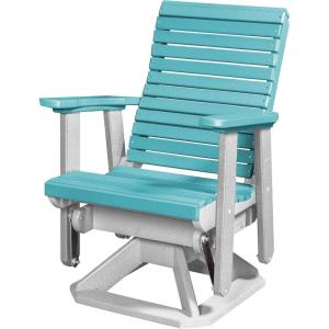 imageDutchCrafters Modern Horizontal Slat High Back Poly Glider Chair Outdoor Patio Furniture Black ampamp CedarWhite  Aruba Blue