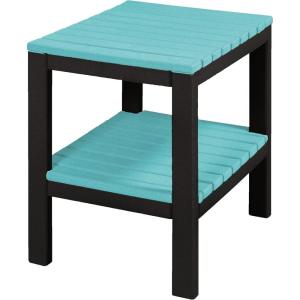 imageDutchCrafters Plastic Poly Small Rectangle Side End Table Outdoor Patio Table  USA Amish Made Tudor Brown ampamp CedarBlack  Aruba Blue