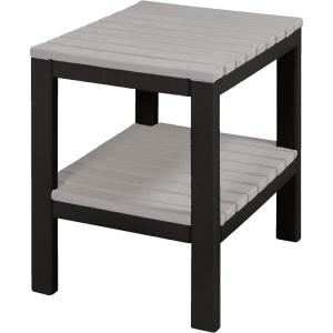 imageDutchCrafters Plastic Poly Small Rectangle Side End Table Outdoor Patio Table  USA Amish Made Tudor Brown ampamp CedarBlack  Light Gray