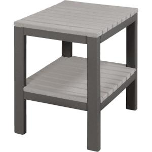 imageDutchCrafters Plastic Poly Small Rectangle Side End Table Outdoor Patio Table  USA Amish Made Tudor Brown ampamp CedarGray  Light Gray