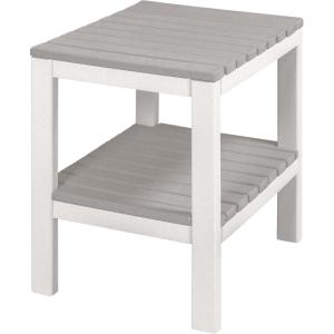 imageDutchCrafters Plastic Poly Small Rectangle Side End Table Outdoor Patio Table  USA Amish Made Tudor Brown ampamp CedarWhite  Light Gray