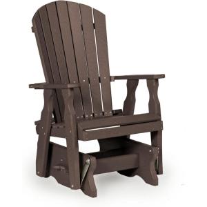 imageDutchCrafters Poly Fanback Adirondack Glider Outdoor Front Porch Patio Gliding Chair BrownBrown