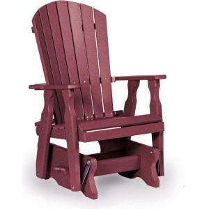 imageDutchCrafters Poly Fanback Adirondack Glider Outdoor Front Porch Patio Gliding Chair BrownBurgundy