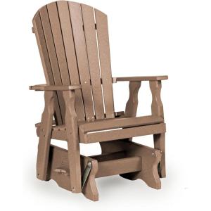 imageDutchCrafters Poly Fanback Adirondack Glider Outdoor Front Porch Patio Gliding Chair BrownCedar