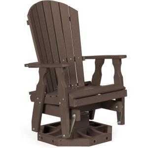 imageDutchCrafters Poly Fanback Adirondack Swivel Glider Outdoor Patio Gliding Chair for Outside WeatherwoodBrown