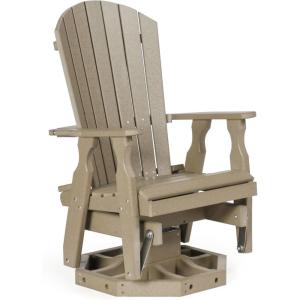 imageDutchCrafters Poly Fanback Adirondack Swivel Glider Outdoor Patio Gliding Chair for Outside WeatherwoodWeatherwood
