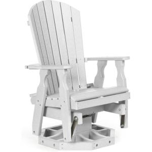 imageDutchCrafters Poly Fanback Adirondack Swivel Glider Outdoor Patio Gliding Chair for Outside WeatherwoodWhite