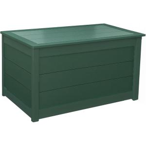 imageDutchCrafters Poly Waterproof Outdoor Deck Box 200Gallon Large Deck Box Weatherproof Storage for Pool Decor Porch Packages Pool Towel Holder Holds Up To 10 Cushions Gray ampamp WhiteGreen