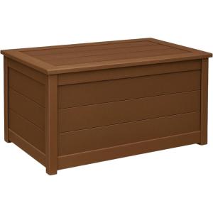 imageDutchCrafters Poly Waterproof Outdoor Deck Box 200Gallon Large Deck Box Weatherproof Storage for Pool Decor Porch Packages Pool Towel Holder Holds Up To 10 Cushions Gray ampamp WhiteBrown