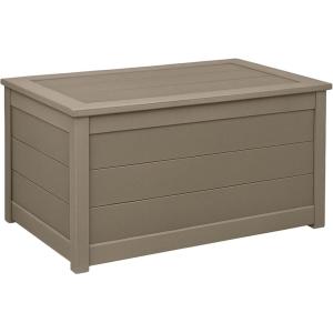 imageDutchCrafters Poly Waterproof Outdoor Deck Box 200Gallon Large Deck Box Weatherproof Storage for Pool Decor Porch Packages Pool Towel Holder Holds Up To 10 Cushions Gray ampamp WhiteWeatherwood